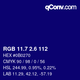 カラーコード: RGB 11.7 2.6 112 | qconv.com