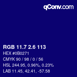カラーコード: RGB 11.7 2.6 113 | qconv.com