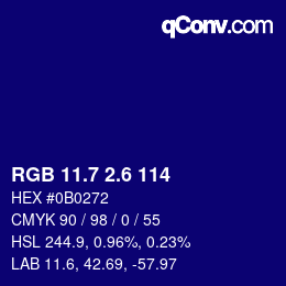 カラーコード: RGB 11.7 2.6 114 | qconv.com