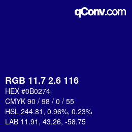 カラーコード: RGB 11.7 2.6 116 | qconv.com