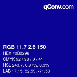 カラーコード: RGB 11.7 2.6 150 | qconv.com
