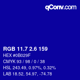 カラーコード: RGB 11.7 2.6 159 | qconv.com