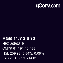 カラーコード: RGB 11.7 2.6 30 | qconv.com