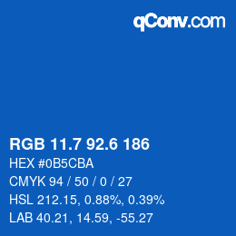 カラーコード: RGB 11.7 92.6 186 | qconv.com
