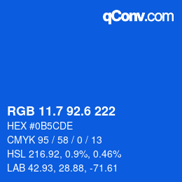カラーコード: RGB 11.7 92.6 222 | qconv.com