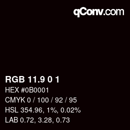 Color code: RGB 11.9 0 1 | qconv.com