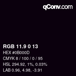 Color code: RGB 11.9 0 13 | qconv.com