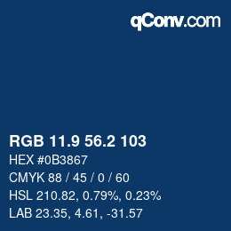 Color code: RGB 11.9 56.2 103 | qconv.com