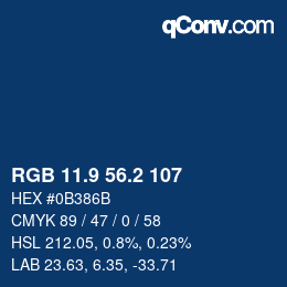 Color code: RGB 11.9 56.2 107 | qconv.com