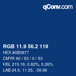 Color code: RGB 11.9 56.2 119 | qconv.com