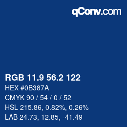 Color code: RGB 11.9 56.2 122 | qconv.com