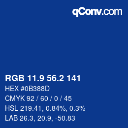 Color code: RGB 11.9 56.2 141 | qconv.com