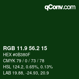 Color code: RGB 11.9 56.2 15 | qconv.com