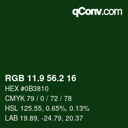 Color code: RGB 11.9 56.2 16 | qconv.com