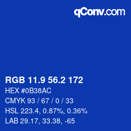 カラーコード: RGB 11.9 56.2 172 | qconv.com