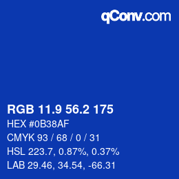 カラーコード: RGB 11.9 56.2 175 | qconv.com