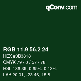 カラーコード: RGB 11.9 56.2 24 | qconv.com
