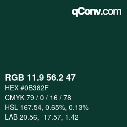 Color code: RGB 11.9 56.2 47 | qconv.com