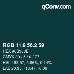 カラーコード: RGB 11.9 56.2 59 | qconv.com