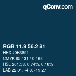 Color code: RGB 11.9 56.2 81 | qconv.com