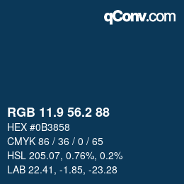 Color code: RGB 11.9 56.2 88 | qconv.com