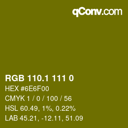 カラーコード: RGB 110.1 111 0 | qconv.com