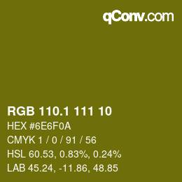 カラーコード: RGB 110.1 111 10 | qconv.com