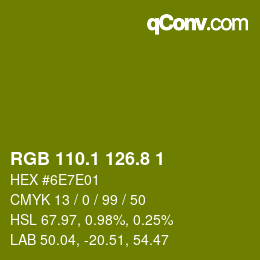 カラーコード: RGB 110.1 126.8 1 | qconv.com