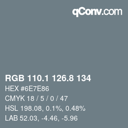 Color code: RGB 110.1 126.8 134 | qconv.com