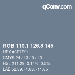 Color code: RGB 110.1 126.8 145 | qconv.com