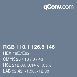 Color code: RGB 110.1 126.8 146 | qconv.com