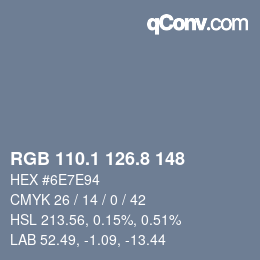 Color code: RGB 110.1 126.8 148 | qconv.com