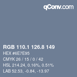 Color code: RGB 110.1 126.8 149 | qconv.com
