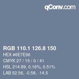 Color code: RGB 110.1 126.8 150 | qconv.com