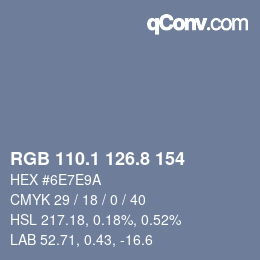 Color code: RGB 110.1 126.8 154 | qconv.com