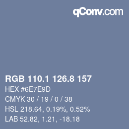 Color code: RGB 110.1 126.8 157 | qconv.com
