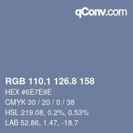 Color code: RGB 110.1 126.8 158 | qconv.com