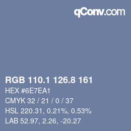 Color code: RGB 110.1 126.8 161 | qconv.com