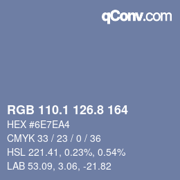 Farbcode: RGB 110.1 126.8 164 | qconv.com