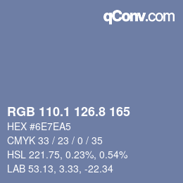 Color code: RGB 110.1 126.8 165 | qconv.com