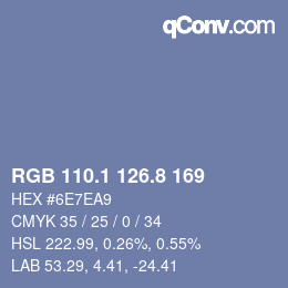 Color code: RGB 110.1 126.8 169 | qconv.com