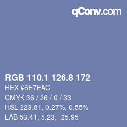 カラーコード: RGB 110.1 126.8 172 | qconv.com