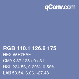 カラーコード: RGB 110.1 126.8 175 | qconv.com