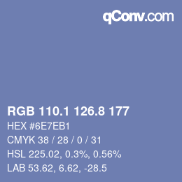 Color code: RGB 110.1 126.8 177 | qconv.com
