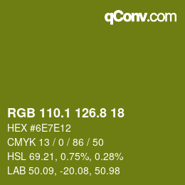 カラーコード: RGB 110.1 126.8 18 | qconv.com