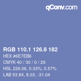 Color code: RGB 110.1 126.8 182 | qconv.com