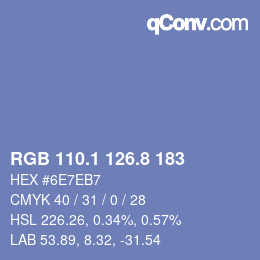 Color code: RGB 110.1 126.8 183 | qconv.com
