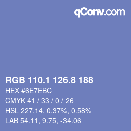 Farbcode: RGB 110.1 126.8 188 | qconv.com