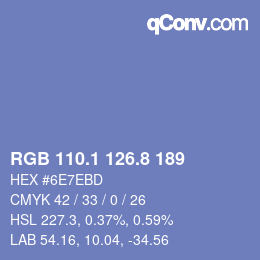 Color code: RGB 110.1 126.8 189 | qconv.com