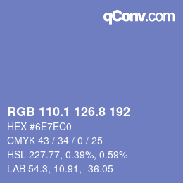 Color code: RGB 110.1 126.8 192 | qconv.com